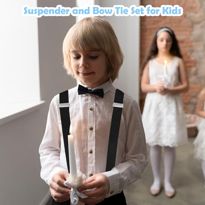Royisafie Bow Ties for Boys,Suspenders for Boys,Toddler Suspenders,Kids Bow Tie,Boys Suspenders and Bow Tie Set - Image 4